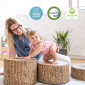 ECR4Kids Tree Stump Stool Set - Nature-Inspired Seating