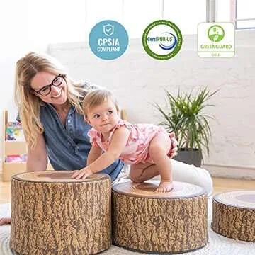 ECR4Kids Tree Stump Stool Set - Nature-Inspired Seating