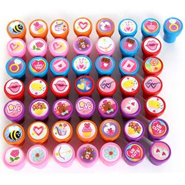 JOYIN 50 Pcs Arts and Crafts Stamper for Kids, Stamps for Classroom Exchanging Gifts, Novelty Party Favor, Classroom Holiday Reward Prizes