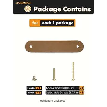 JIASENBAO Brown Leather Drawer Pulls 6 Pack Leather Handles Cabinet knobs for Kitchen Cabinet Drawers Bathroom Dressers…