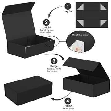 MOZRRO Gift Box with Lids, 9.85 x 5.95 x 3.15 In Magnetic Closure Gift Boxes for Gift Packaging, Gif...