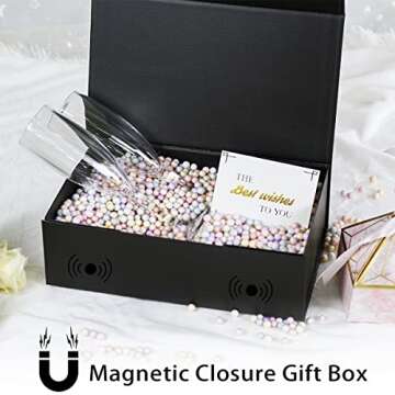 MOZRRO Gift Box with Lids, 9.85 x 5.95 x 3.15 In Magnetic Closure Gift Boxes for Gift Packaging, Gift Box for Christmas,Mothers Day,Fathers Day,Graduations,Weddings,Birthdays Gifts