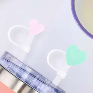 Pack of Cartoon Drinking Straw Topper Cute Animals Silicone Straws Cover Cap Dust-Proof Colorful Love Straw Tips Lids ST1-8B