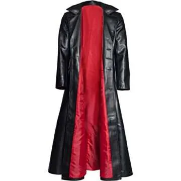 Stylish Vintage Faux Leather Trench Coat for Men