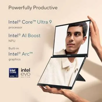 ASUS Zenbook Duo Laptop, Dual 14” OLED 3K 120Hz Touch Display, Intel Evo Certified, Intel Core Ultra 9 285H, Intel Arc Graphics, 32GB RAM, 1TB SSD, Windows 11, Inkwell Gray, UX8406CA-PS99T