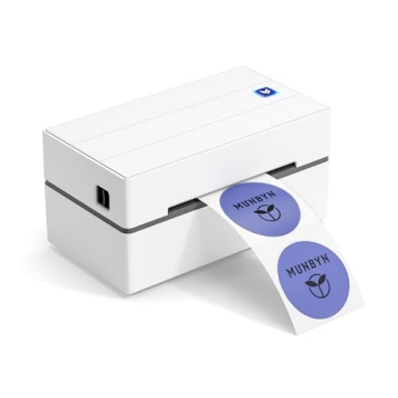 MUNBYN Shipping Label Printer P130, 4x6 USB Thermal Label Printer, Desktop Barcode Label Printer for...