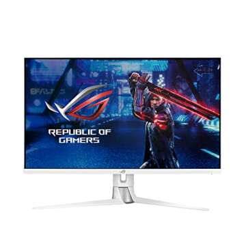 ASUS ROG Swift 32” 1440P Gaming Monitor (PG329Q-W) - White, QHD (2560 x 1440), Fast IPS, 175Hz, 1ms, Extreme Low Motion Blur Sync, G-Sync Compatible, Eye Care, DisplayPort, HDMI, USB, DisplayHDR600