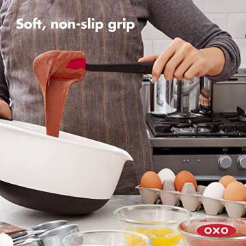 OXO Good Grips 3-piece Silicone Spatula Set, Raspberry/White/Green, 12-Inch