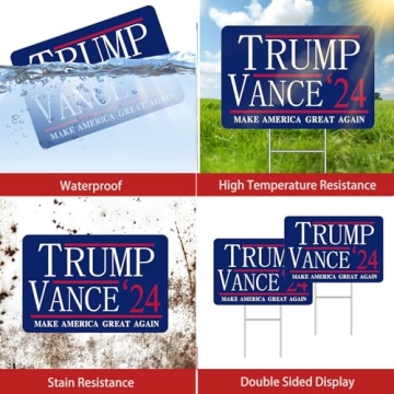 Trump JD Vance Yard Signs 2024 - Outdoor Display