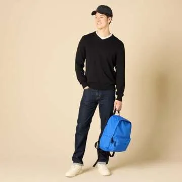 Amazon Essentials Men's V-Neck Sweater (Available in Big & Tall), Black, Large