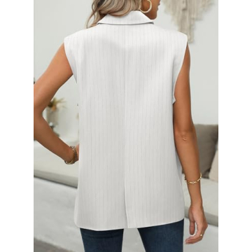 Dokotoo Women's Lightweight Sleeveless Blazer with Pockets