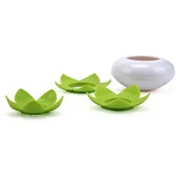 Bloss Q-Tips Holder Lotus Shape Cotton Organizer Green