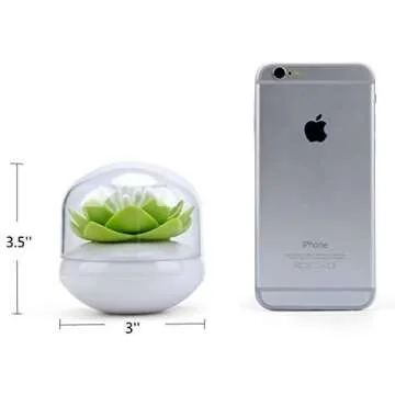 Bloss Q-Tips Holder Lotus Shape Cotton Organizer Green