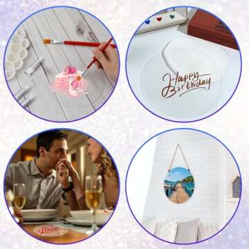 10 Pcs 6 Inch Acrylic Circle Clear Acrylic Discs Sheet Round Acrylic Sheets Blanks Plastic Disc for Cake Discs Coasters Painting Art Craft Project DIY Ornament