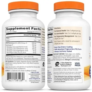 OmegaVia Ultra Concentrated Omega 3 Fish Oil 60 Softgels