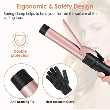 6-in-1 Curling Iron Set with Ceramic Barrels & Heat Glove