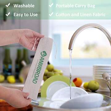 ANWBROAD Stainless Steel Straws Metal Straws Drinking Reusable Thickened - 10.5" Long Rainbow