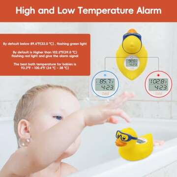 b&h Baby Bath Thermometer and Room Thermometer - Upgraded Sensor, The Infant Tub Water Temperature T...