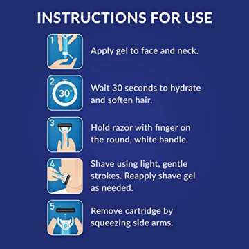 Gillette TREO Razor, Designed For Caregivers To Shave Someone Else, 15 Disposable Razors With Built-in Shave Gel