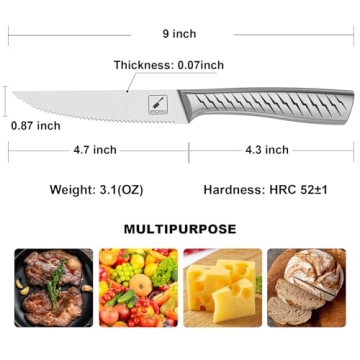 Imarku Serrated Steak Knife Set - 8 Pieces with Bolt Design