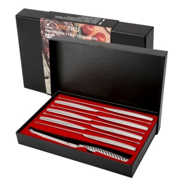 Imarku Serrated Steak Knife Set - 8 Pieces with Bolt Design