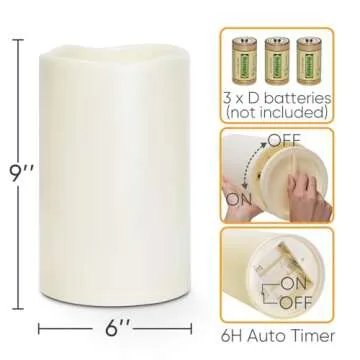 Homemory Waterproof Candle with Auto Timer for Outdoors