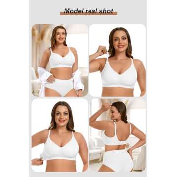Vertvie Womens Seamless Bra No Underwire Comfort Push Up Bras Buttery Soft Wireless Bralette Full Coverage Sport Everyday Bra(White,Medium)