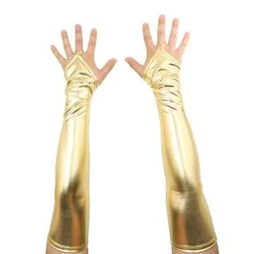 Shiny Fingerless Costume Gloves for Parties and Cosplay