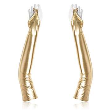 Shiny Fingerless Costume Gloves for Parties and Cosplay