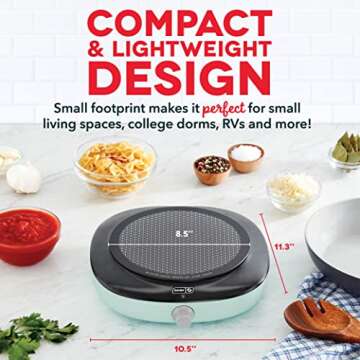 DASH Electric Cooktop for RVs & Small Kitchens - Aqua