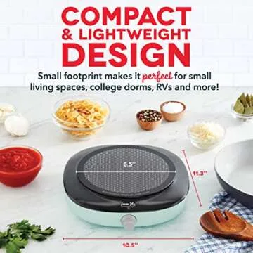 DASH Electric Cooktop for RVs & Small Kitchens - Aqua