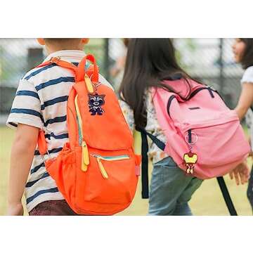 HUANGQH 20PCS funny cartoon keychains，tags Goodie Bag Stuffer Christmas gifts and holiday charms