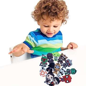 HUANGQH 20PCS funny cartoon keychains，tags Goodie Bag Stuffer Christmas gifts and holiday charms