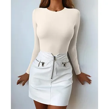 OQQ Women's Long Sleeve Fitted Tops for All Occasions