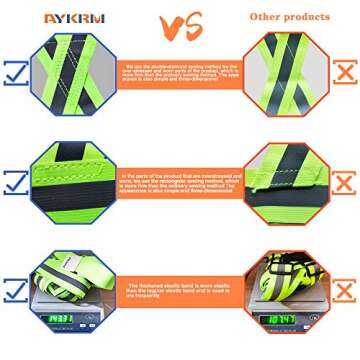 AYKRM 9 Color Reflective Vest with Hi Vis Bands, Fully Adjustable & Multi-Purpose: Running, Cycling, Motorcycle Safety, Dog Walking - High Visibility (Orange, LM-19O)