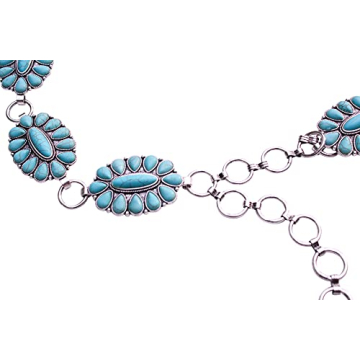 Stylish Wonderent Western Turquoise Flower Concho Belt