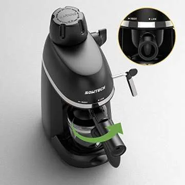 SOWTECH Espresso Machine with Steam Milk Frother - 1-4 Cup
