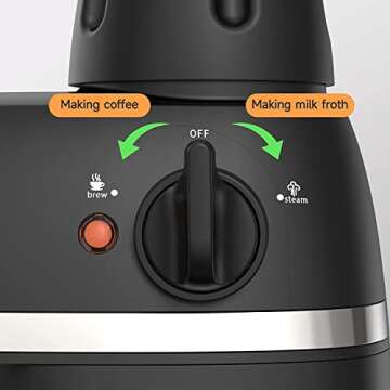 SOWTECH Espresso Machine with Steam Milk Frother - 1-4 Cup