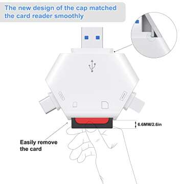 TIANSONG SD Card Reader,Memory Card Reader for iPhone USB C to Micro SD Card Adapter Support SD/Tf Card Trail Game Camera Viewer for iPhone 15/16 Mac iMac Macbook Pro/Air iPad Pro Android Phone Tablet