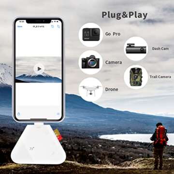 TIANSONG SD Card Reader,Memory Card Reader for iPhone USB C to Micro SD Card Adapter Support SD/Tf Card Trail Game Camera Viewer for iPhone 15/16 Mac iMac Macbook Pro/Air iPad Pro Android Phone Tablet