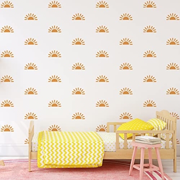 Sunshine Decal 4 Sheets Sun Wall Decal PVC Boho Wall Decals Removable Wall Sun Sticker Graphic Kids ...