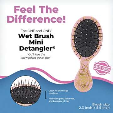 Wet Brush Mini Detangler Hair Brush for Tangle-Free Hair