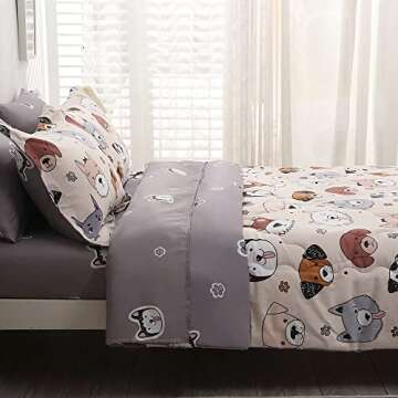 Gusuhome Kids Dog Comforter Set for Boys and Girls