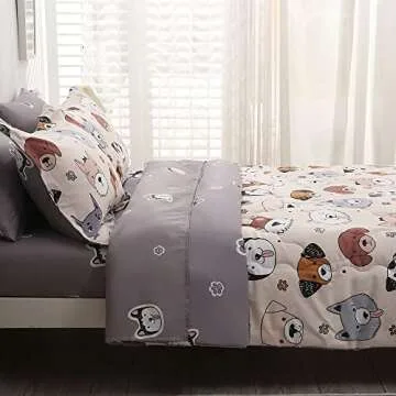 Gusuhome Kids Dog Comforter Set for Boys and Girls