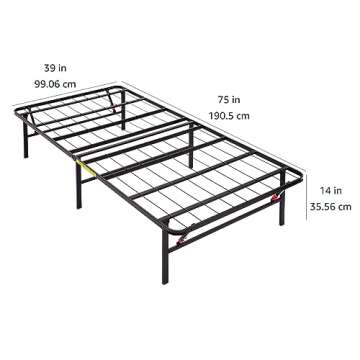 Amazon Basics Bed Frame with Storage, Foldable Metal Platform, Sturdy Steel, No Box Spring Needed, 1...