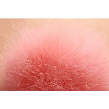 Mogor Women's Faux Fur Fluffy Feather Round Clutch Shoulder Bag Pink
