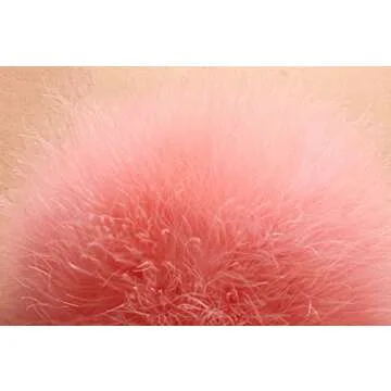 Mogor Women's Faux Fur Fluffy Feather Round Clutch Shoulder Bag Pink