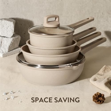 CAROTE 9Pcs Pots and Pans Set Nonstick, Induction Cookware Sets, NonStick Cooking Set, Kitchen Pots ...