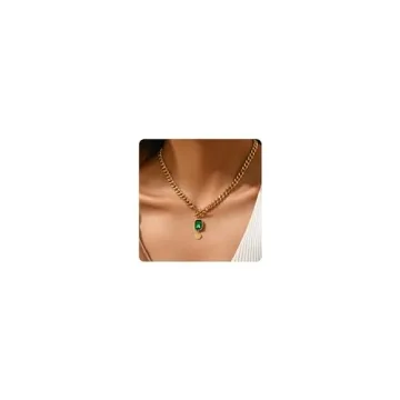 Mauzew 18K Gold Plated Chunky Cuban Chain Necklace - Trendy Dainty Jewelry
