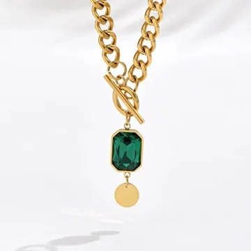 Mauzew 18K Gold Plated Chunky Chain Necklace for Women